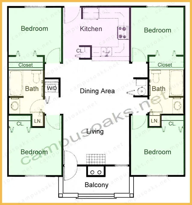 Campus Oaks Apartment Floor Plan